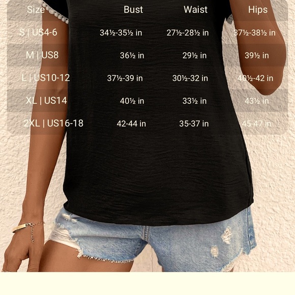 Women’s Black Patchwork Short Sleeve V Neck T Shirt - Picture 3 of 4